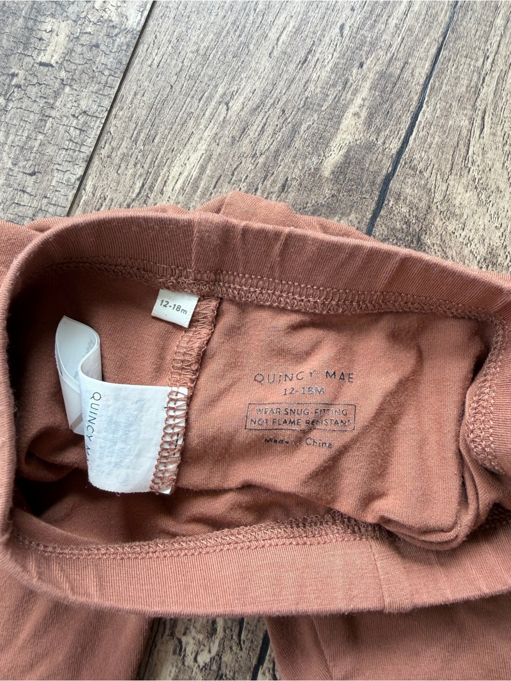 Quincy Mae Bamboo Pajama Set Terracotta 12-18M - Picture 6 of 6